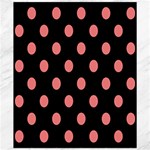 Polka Dots - Coral Pink on Black Canvas 20  x 24 
