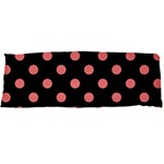 Polka Dots - Coral Pink on Black Body Pillow Case Dakimakura (Two Sides)