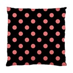 Polka Dots - Coral Pink on Black Standard Cushion Case (One Side)