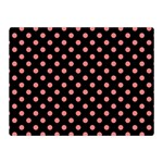 Polka Dots - Coral Pink on Black Double Sided Flano Blanket (Mini)