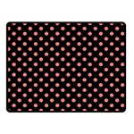Polka Dots - Coral Pink on Black Double Sided Fleece Blanket (Small) (Two Sides)