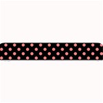 Polka Dots - Coral Pink on Black Small Bar Mat