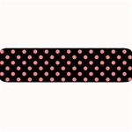 Polka Dots - Coral Pink on Black Medium Bar Mat