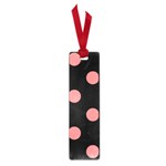 Polka Dots - Coral Pink on Black Small Book Mark