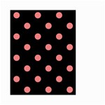 Polka Dots - Coral Pink on Black Small Garden Flag (Two Sides)