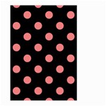 Polka Dots - Coral Pink on Black Large Garden Flag (Two Sides)