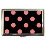 Polka Dots - Coral Pink on Black Cigarette Money Case