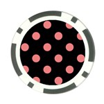 Polka Dots - Coral Pink on Black Poker Chip Card Guard (10 pack)