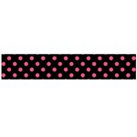 Polka Dots - Dark Pink on Black Flano Scarf (Large)