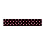 Polka Dots - Dark Pink on Black Flano Scarf (Mini)