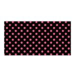 Polka Dots - Dark Pink on Black Satin Wrap