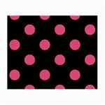Polka Dots - Dark Pink on Black Small Glasses Cloth (2 Sides)