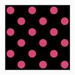 Polka Dots - Dark Pink on Black Medium Glasses Cloth (2 Sides)