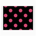 Polka Dots - Dark Pink on Black Large Glasses Cloth (2 Sides)