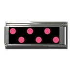 Polka Dots - Dark Pink on Black Superlink Italian Charm (9mm)