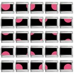 Polka Dots - Dark Pink on Black 9mm Italian Charm (25 pack)