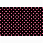 Polka Dots - Dark Pink on Black Collage 12  x 18 