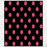 Polka Dots - Dark Pink on Black Canvas 8  x 10 