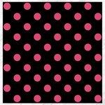Polka Dots - Dark Pink on Black Canvas 12  x 12 