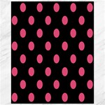 Polka Dots - Dark Pink on Black Canvas 16  x 20 