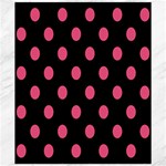 Polka Dots - Dark Pink on Black Canvas 20  x 24 
