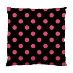 Polka Dots - Dark Pink on Black Standard Cushion Case (One Side)