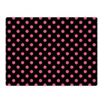 Polka Dots - Dark Pink on Black Double Sided Flano Blanket (Mini)