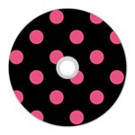 Polka Dots - Dark Pink on Black CD Wall Clock