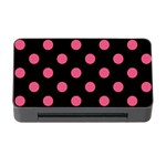 Polka Dots - Dark Pink on Black Memory Card Reader with CF