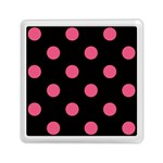 Polka Dots - Dark Pink on Black Memory Card Reader with Storage (Square)