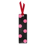 Polka Dots - Dark Pink on Black Small Book Mark