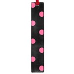Polka Dots - Dark Pink on Black Large Book Mark