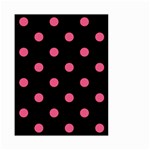 Polka Dots - Dark Pink on Black Small Garden Flag (Two Sides)