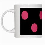 Polka Dots - Dark Pink on Black Black Mug