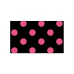 Polka Dots - Dark Pink on Black Sticker Rectangular (10 pack)
