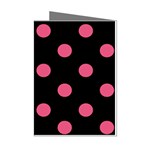 Polka Dots - Dark Pink on Black Mini Greeting Cards (Pkg of 8)