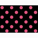 Polka Dots - Dark Pink on Black 5  x 7  Photo Cards
