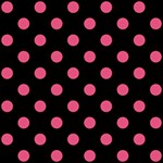 Polka Dots - Dark Pink on Black ScrapBook Page 8  x 8 