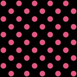 Polka Dots - Dark Pink on Black ScrapBook Page 12  x 12 