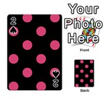 Polka Dots - Dark Pink on Black Playing Cards 54 Designs