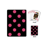 Polka Dots - Dark Pink on Black Playing Cards (Mini)