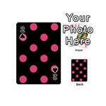 Polka Dots - Dark Pink on Black Playing Cards 54 (Mini)