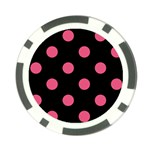 Polka Dots - Dark Pink on Black Poker Chip Card Guard (10 pack)