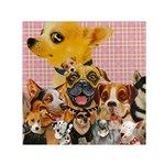 Dogs Are Fun  Small Satin Scarf (Square)