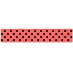 Polka Dots - Black on Pastel Red Flano Scarf (Large)
