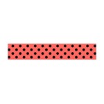 Polka Dots - Black on Pastel Red Flano Scarf (Mini)