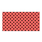 Polka Dots - Black on Pastel Red Satin Wrap