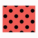 Polka Dots - Black on Pastel Red Small Glasses Cloth