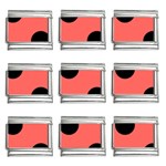 Polka Dots - Black on Pastel Red 9mm Italian Charm (9 pack)