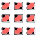 Polka Dots - Black on Pastel Red Mega Link Italian Charm (9 pack)